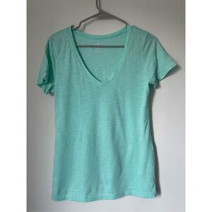 Old Navy Women’s XS Relaxed Short Sleeve Green and White Shirt